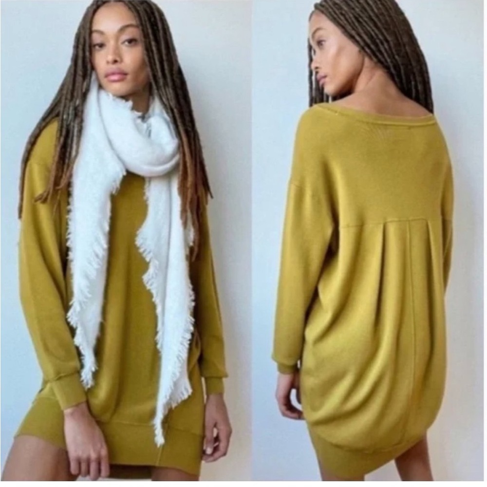 Anthropologie Saturday Sunday tunic sweater dress in mustard
